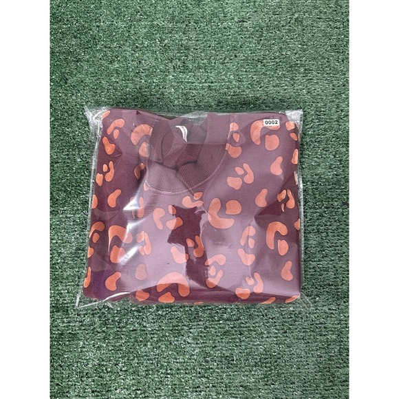 Marine Layer Sweatshirt Womens Medium Burgundy Leopard Print Crewneck Pullover - Picture 9 of 9